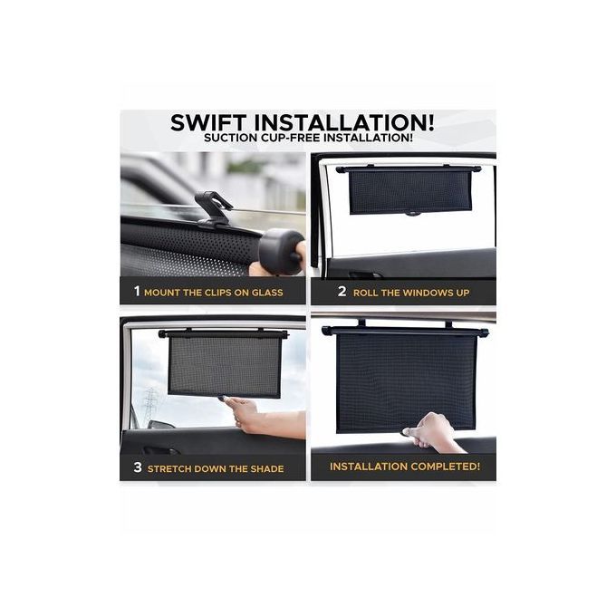 SHARE THIS PRODUCT   Universal 2 Pieces Sun Blind Automatic RetracTable Sunshade For All Cars