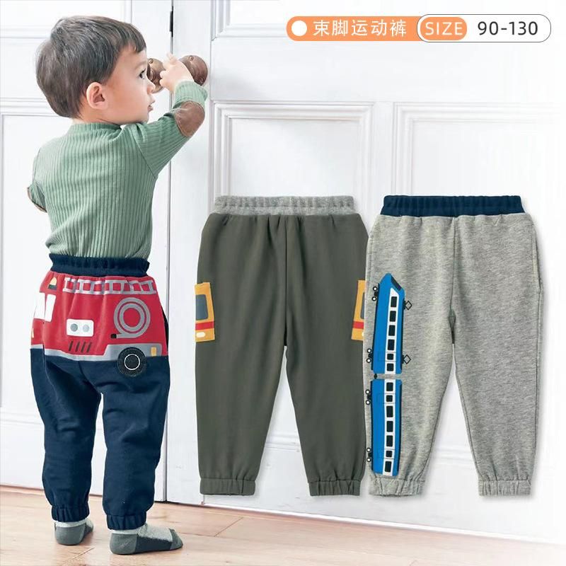 New Boys' Baby Terry Sports Pants Autumn And Winter Japanese Korean Style Sweatpants Ankle