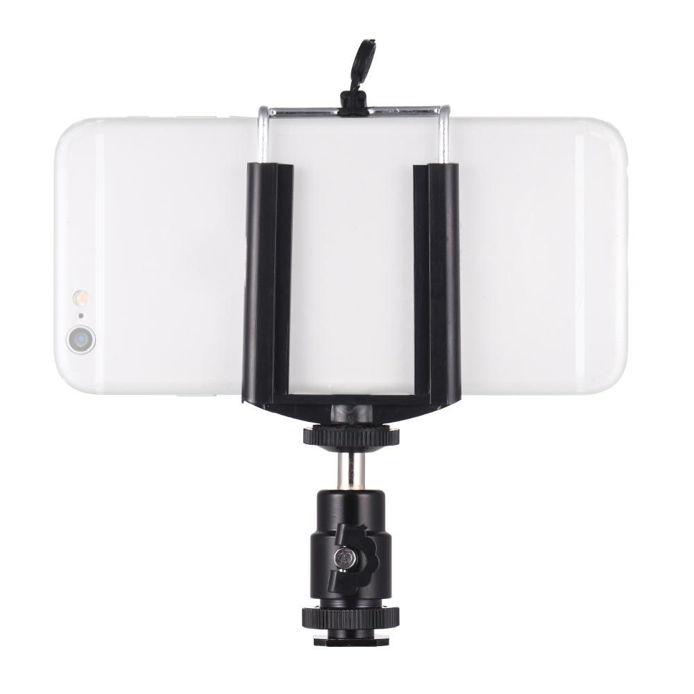 Adjustable Phone Holder Clip + Mini Ball Head with 1/4 Inch Screw Mounts for Canon Nikon Sony DSLR ILDC Mini DV Monitor Video Light Tripod for iPhone Samsung Huawei 5.5-8.5cm Width Smartphone