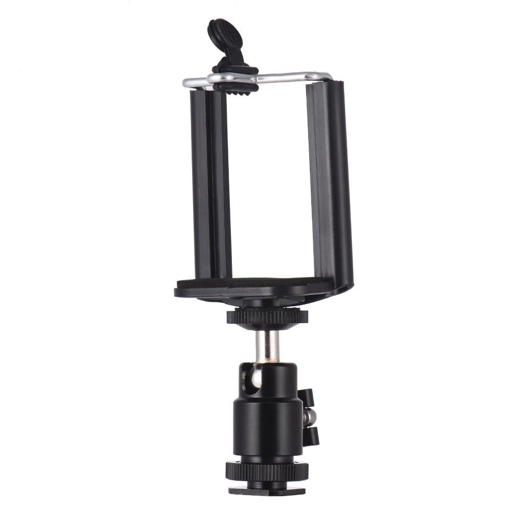 Adjustable Phone Holder Clip + Mini Ball Head with 1/4 Inch Screw Mounts for Canon Nikon Sony DSLR ILDC Mini DV Monitor Video Light Tripod for iPhone Samsung Huawei 5.5-8.5cm Width Smartphone
