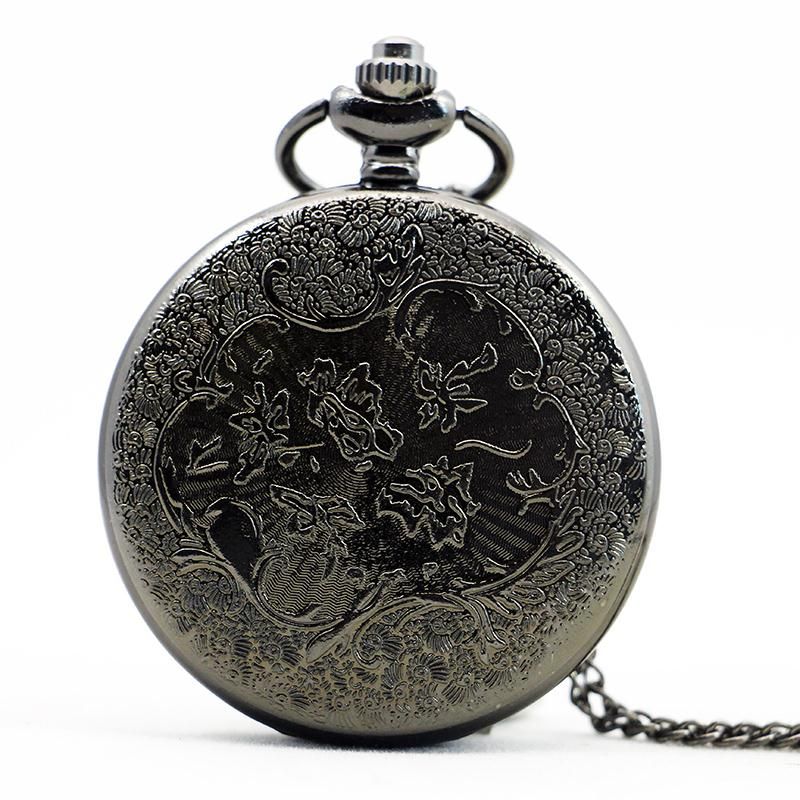 Rrtro Pirate Anchor Quartz Pocket Watch Antique Black/Bronze