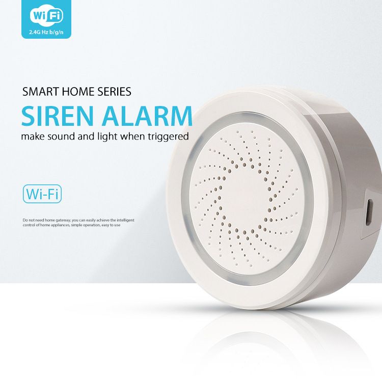Tuya App Voice Prompt WiFi Smart Siren Alarm System For Home