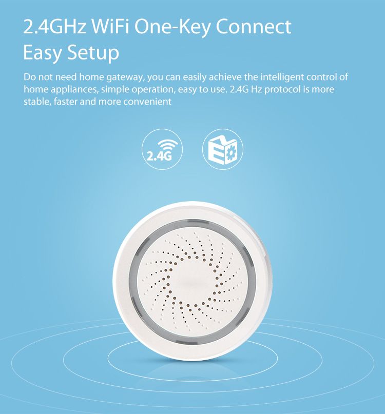 Tuya App Voice Prompt WiFi Smart Siren Alarm System For Home