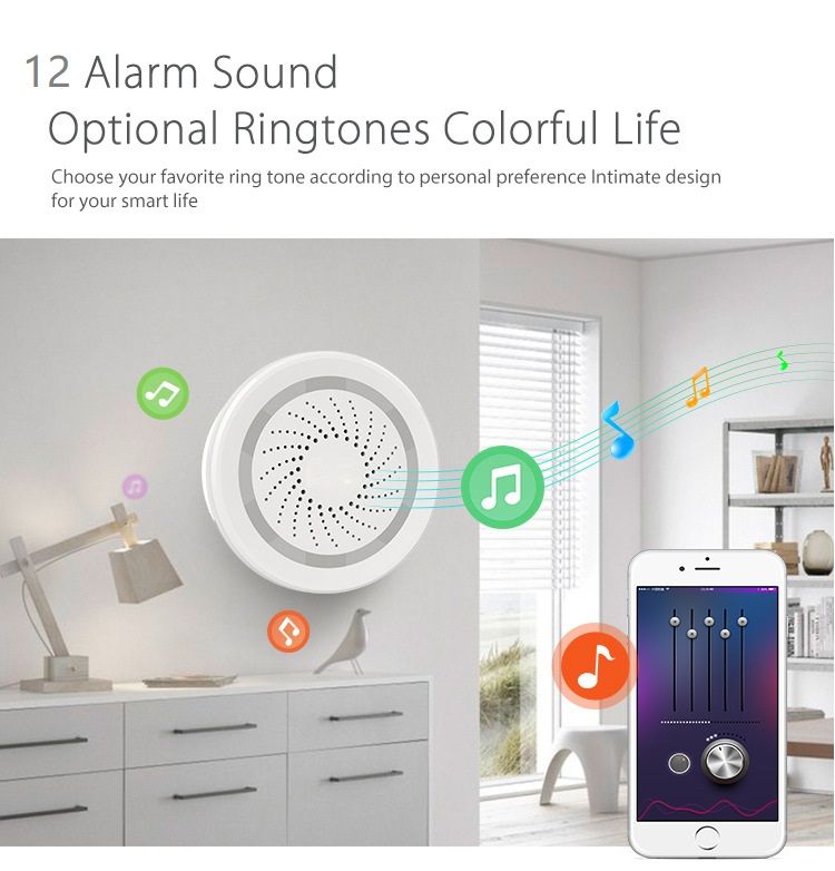 Tuya App Voice Prompt WiFi Smart Siren Alarm System For Home