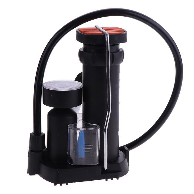Air Pumper Foot Activated Floor Pump With Gauge Mini Portable Bike