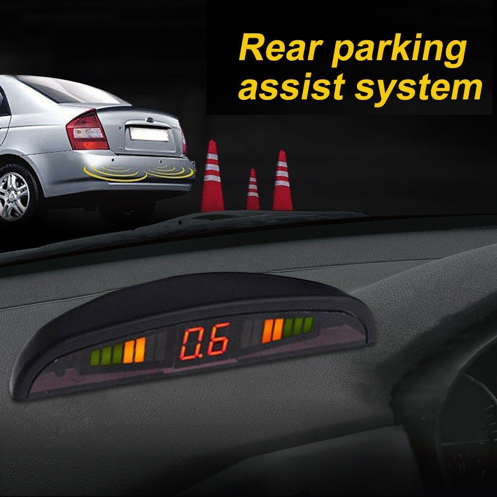Car Reverse Backup Radar System 4 Parking Sensor With LED