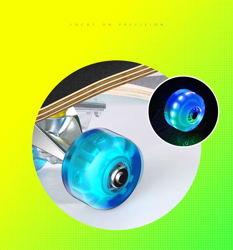 Four Wheel Skateboard Adult Brush Street Road PU Flash Wheel