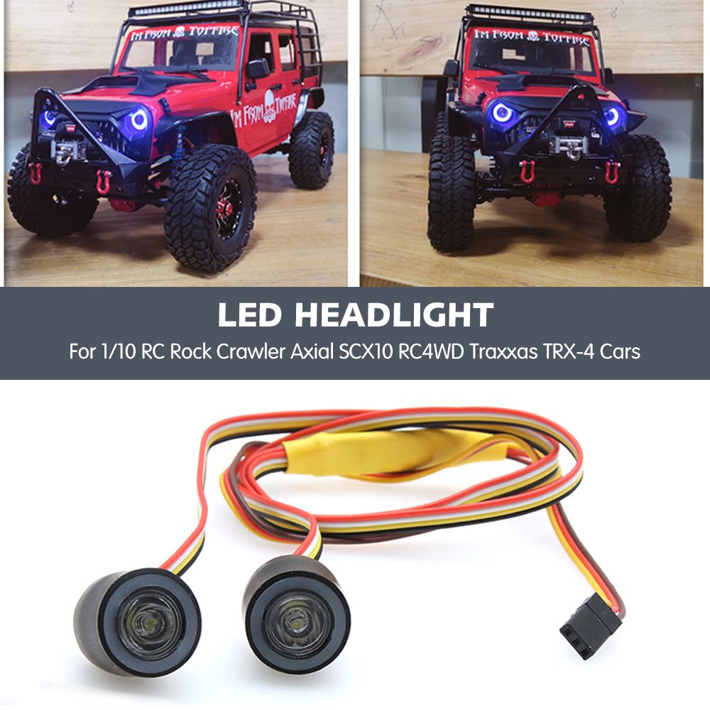 LED Headlights Angel Eyes With 12 Modes For 1/10 RC Rock