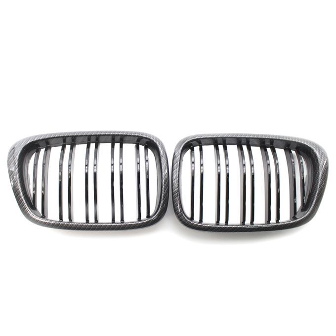 2Pcs Double Slat Grille Grill 51137005837-Carbon Grain