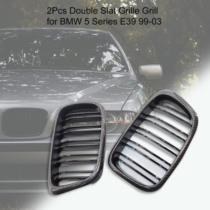 2Pcs Double Slat Grille Grill 51137005837-Carbon Grain