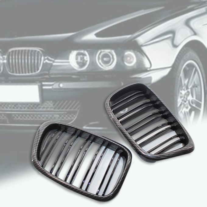 2Pcs Double Slat Grille Grill 51137005837-Carbon Grain