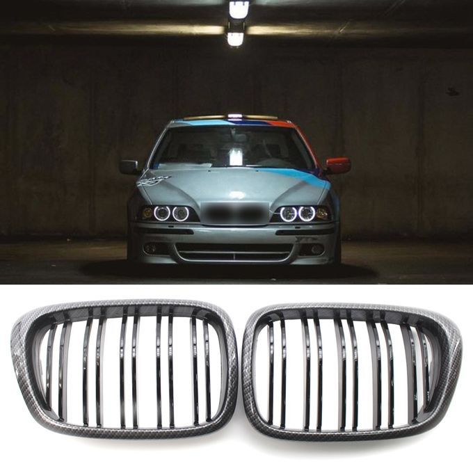 2Pcs Double Slat Grille Grill 51137005837-Carbon Grain