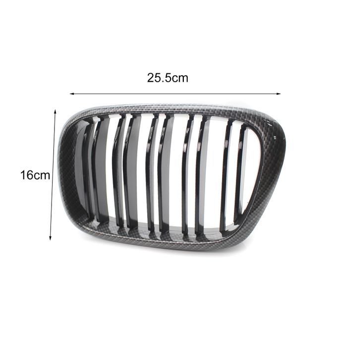 2Pcs Double Slat Grille Grill 51137005837-Carbon Grain
