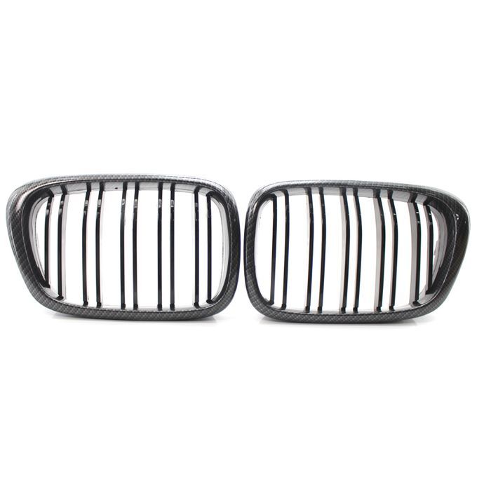 2Pcs Double Slat Grille Grill 51137005837-Carbon Grain
