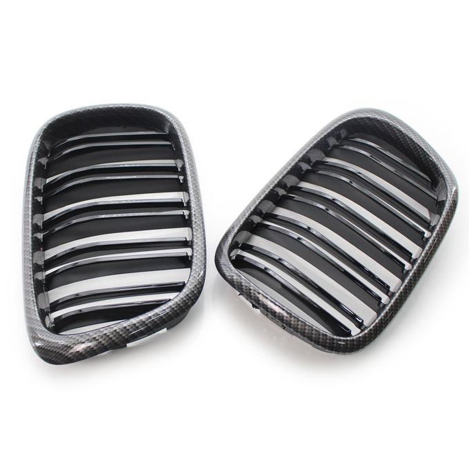 2Pcs Double Slat Grille Grill 51137005837-Carbon Grain