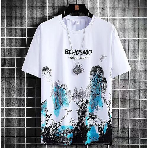 2 Pieces Men's T-shirt M-5XL Large Size Shirt Clothes Casual