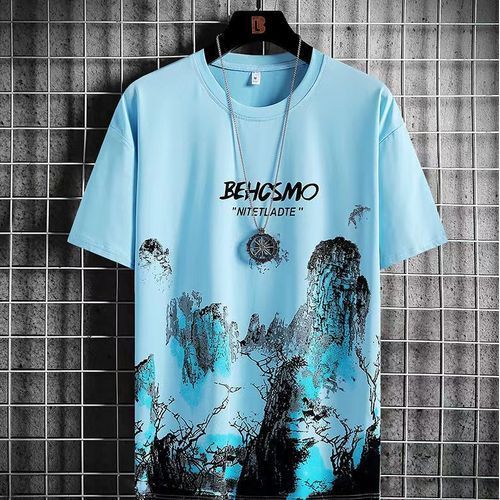 2 Pieces Men's T-shirt M-5XL Large Size Shirt Clothes Casual