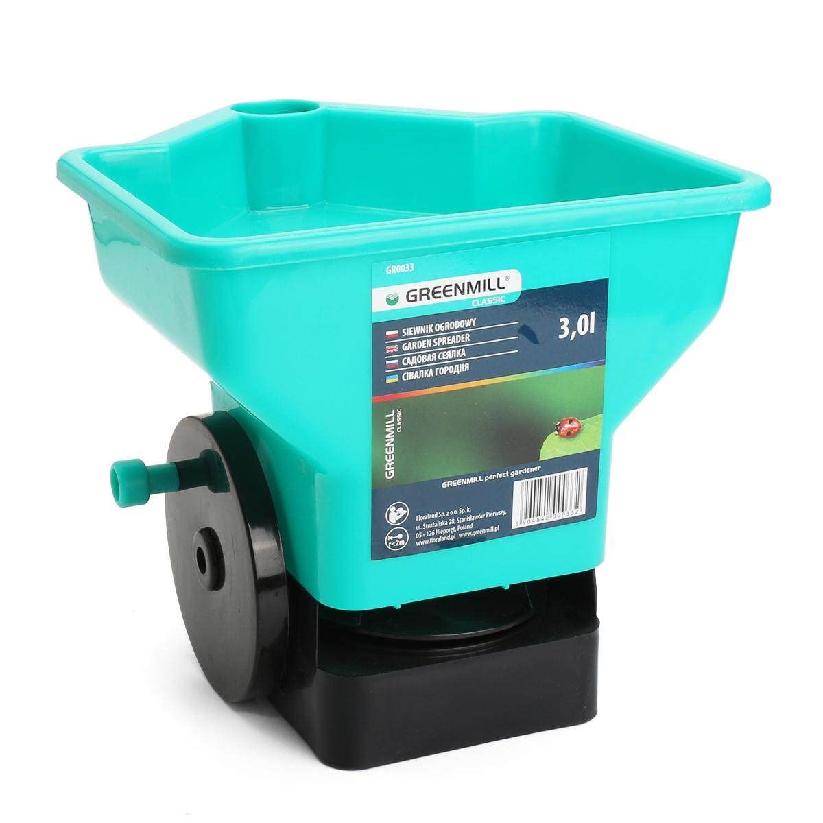 Hand Held Fertilizer Spreader Lawn Hand Sowing Machine 3L 2 Rows
