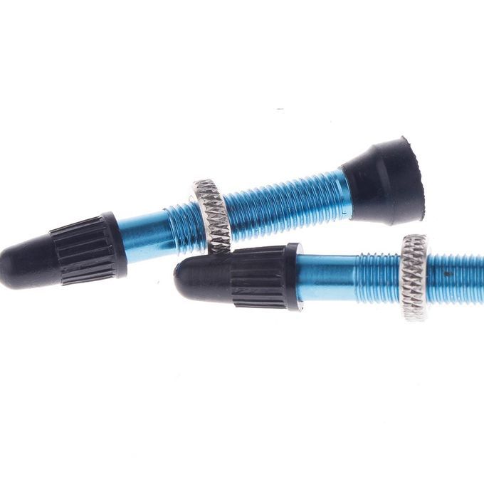 2 Count Bike Copper Tubeless Presta Valve Stem With Caps Dust Blue