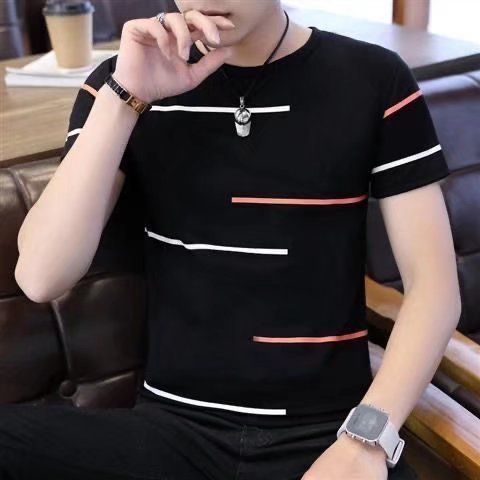 2 Pieces (Gray+White)=7599 Men's T-shirt M-5XL Large Size Shirt Tops