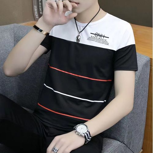 2 Pieces (Gray+White)=7599 Men's T-shirt M-5XL Large Size Shirt Tops