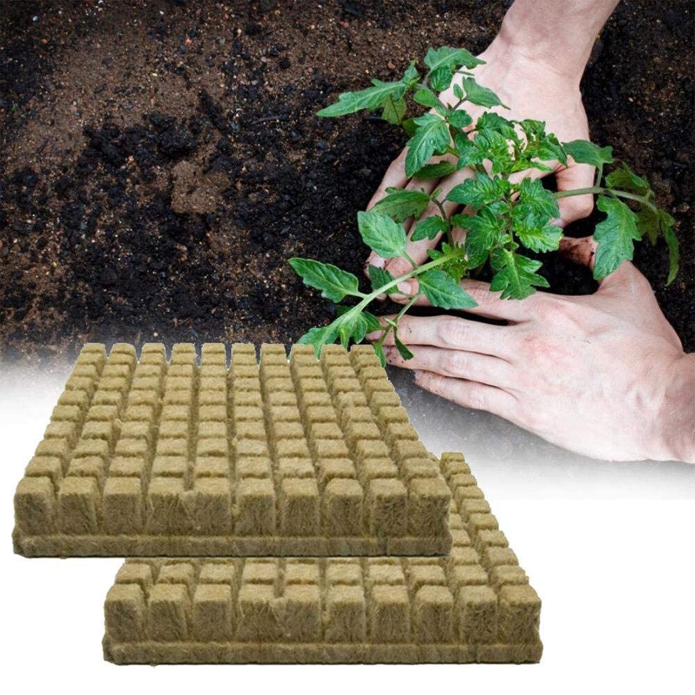 50/100Pcs Rockwool Stonewool Hydroponics Grow Starter Cubes Propagation Block 100pcs