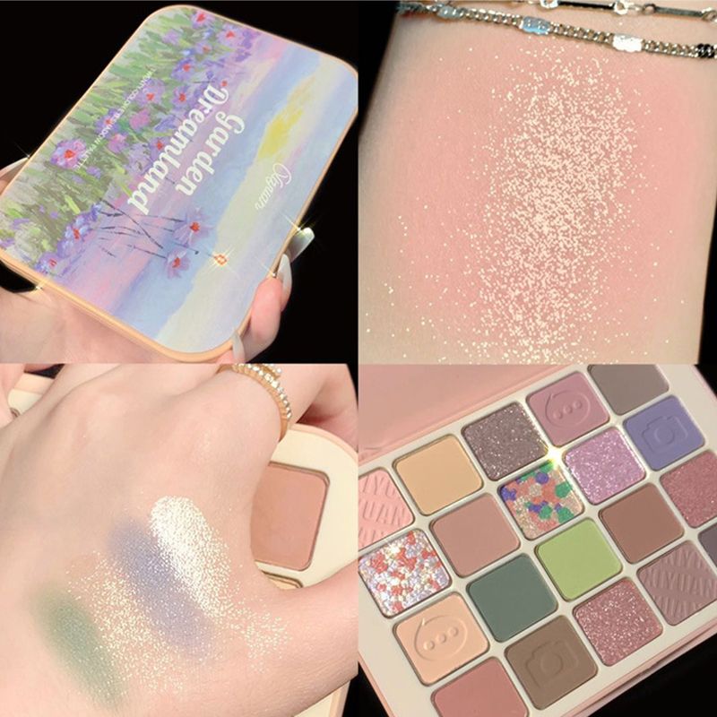 20 Colors Garden Dreamland Eyeshadow Palette Matte Glitter Oil Painting Makeup Palette Pastels