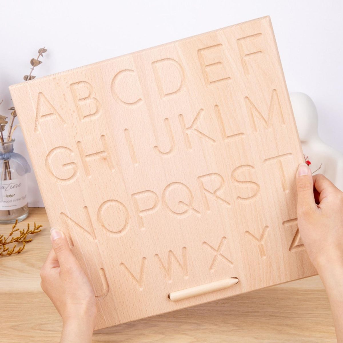 Calligraphy Board for Kids Wooden Learning Board Set Enhance Hand-eye
