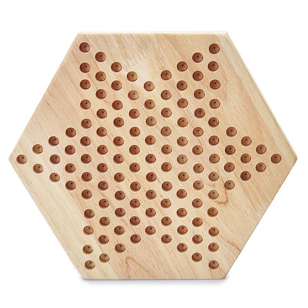 Portable Chinese Checker Game Set Rubber Wood Chinese Checkers Classic Chinese Strategy Board Game Children Puzzle Game