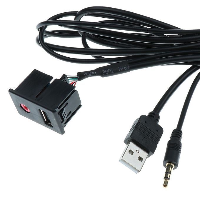 Car USB And 3.5mm Aux Audio Input Adapter Interface Extension