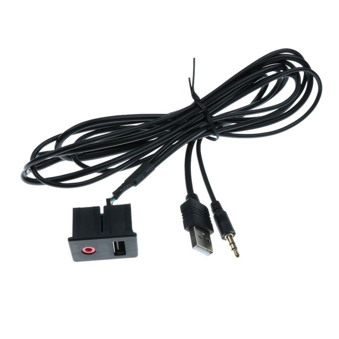 Car USB And 3.5mm Aux Audio Input Adapter Interface Extension