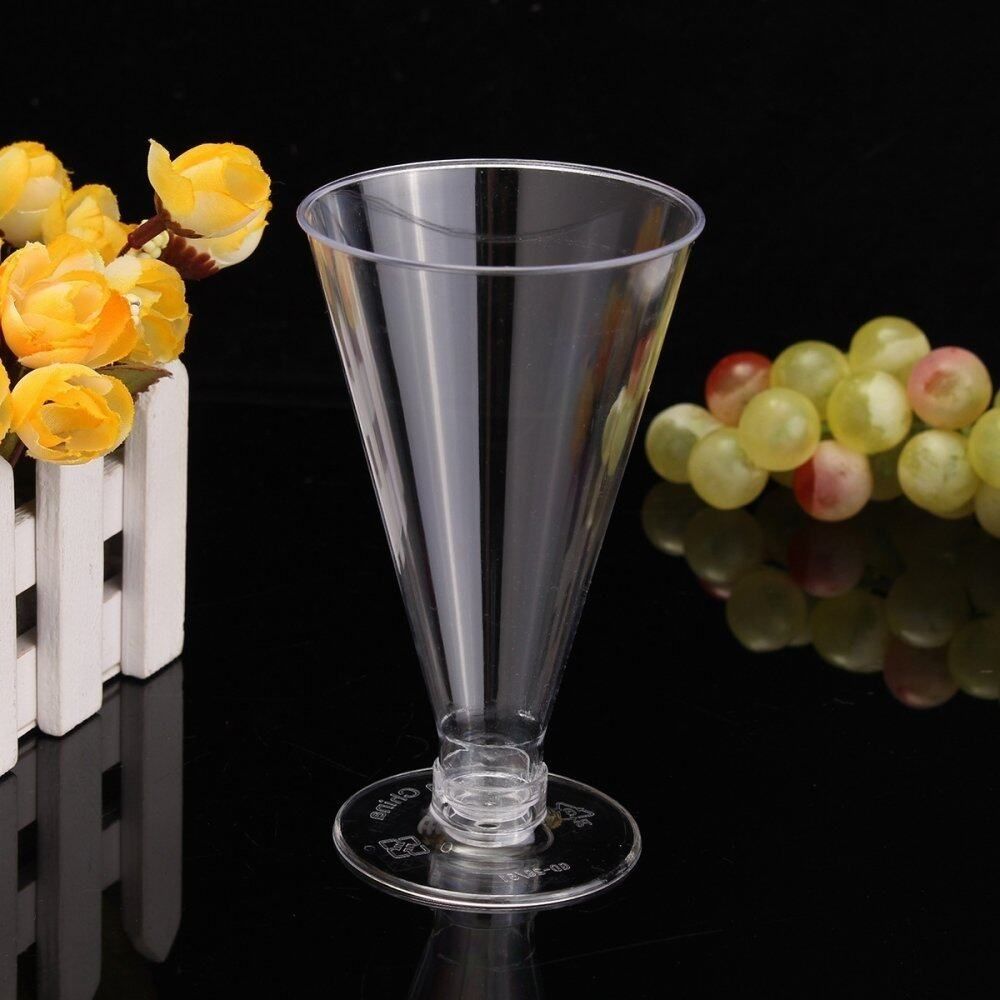25pcs Elegant Conicle 6.6 Oz Clear Tasting Sample Glasses Ice Dessert Cups