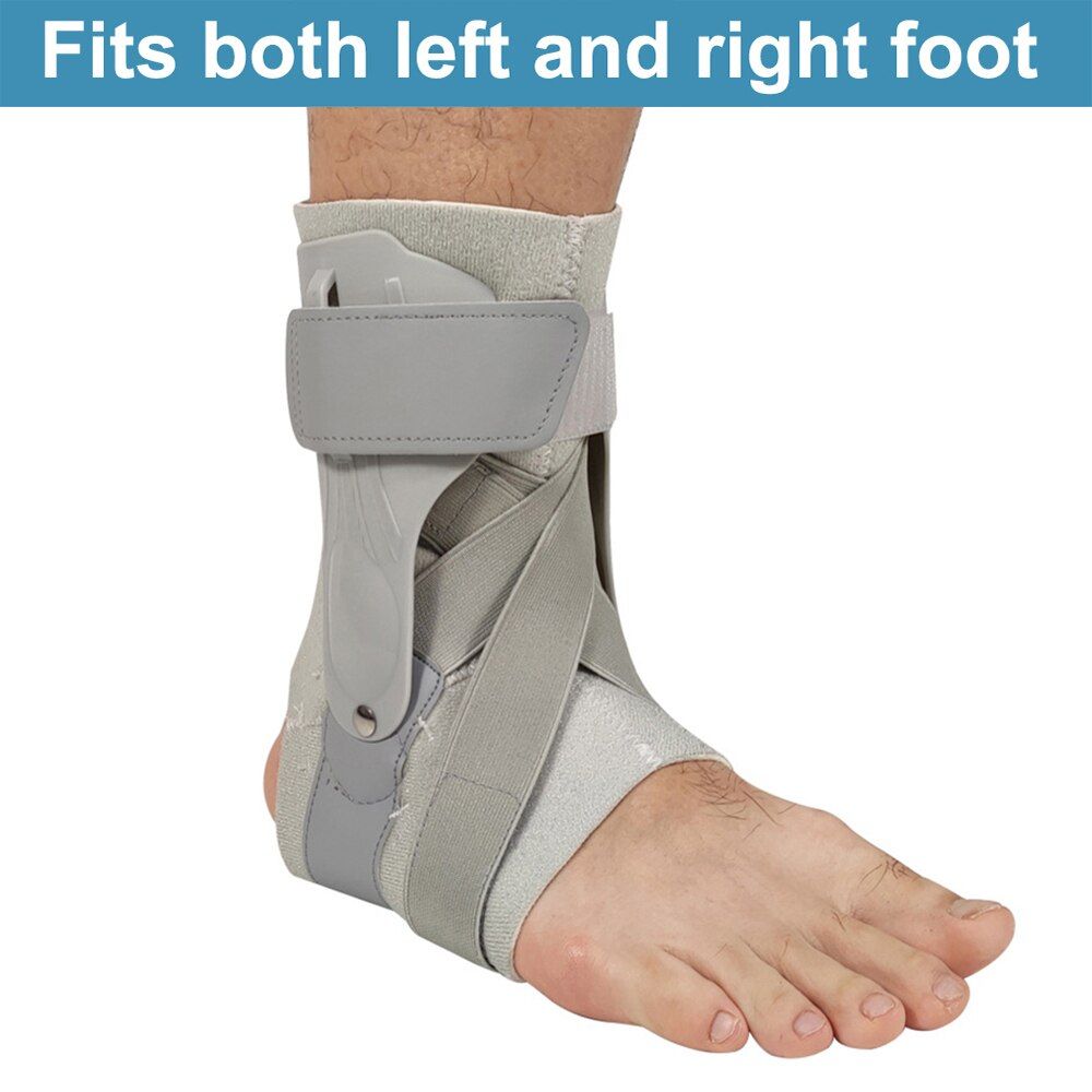 1PCS Ankle Sprained  Ankle Compression Support Joint Protector With Side Stabilizers For Sport Basketball Soccer Volleyball-Grey-1Pcs