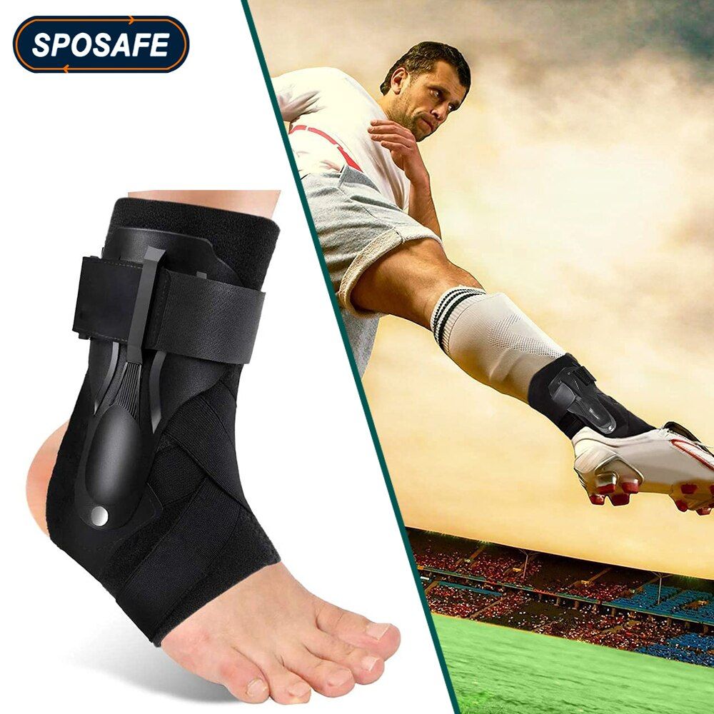1PCS Ankle Sprained  Ankle Compression Support Joint Protector With Side Stabilizers For Sport Basketball Soccer Volleyball-Grey-1Pcs