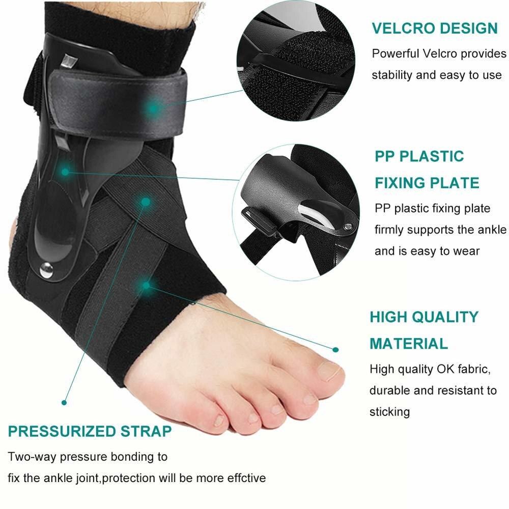 1PCS Ankle Sprained  Ankle Compression Support Joint Protector With Side Stabilizers For Sport Basketball Soccer Volleyball-Grey-1Pcs