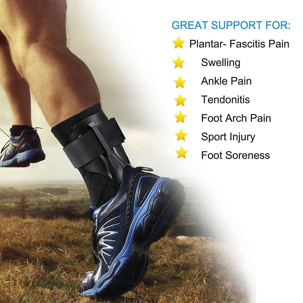 1PCS Ankle Sprained  Ankle Compression Support Joint Protector With Side Stabilizers For Sport Basketball Soccer Volleyball-Grey-1Pcs