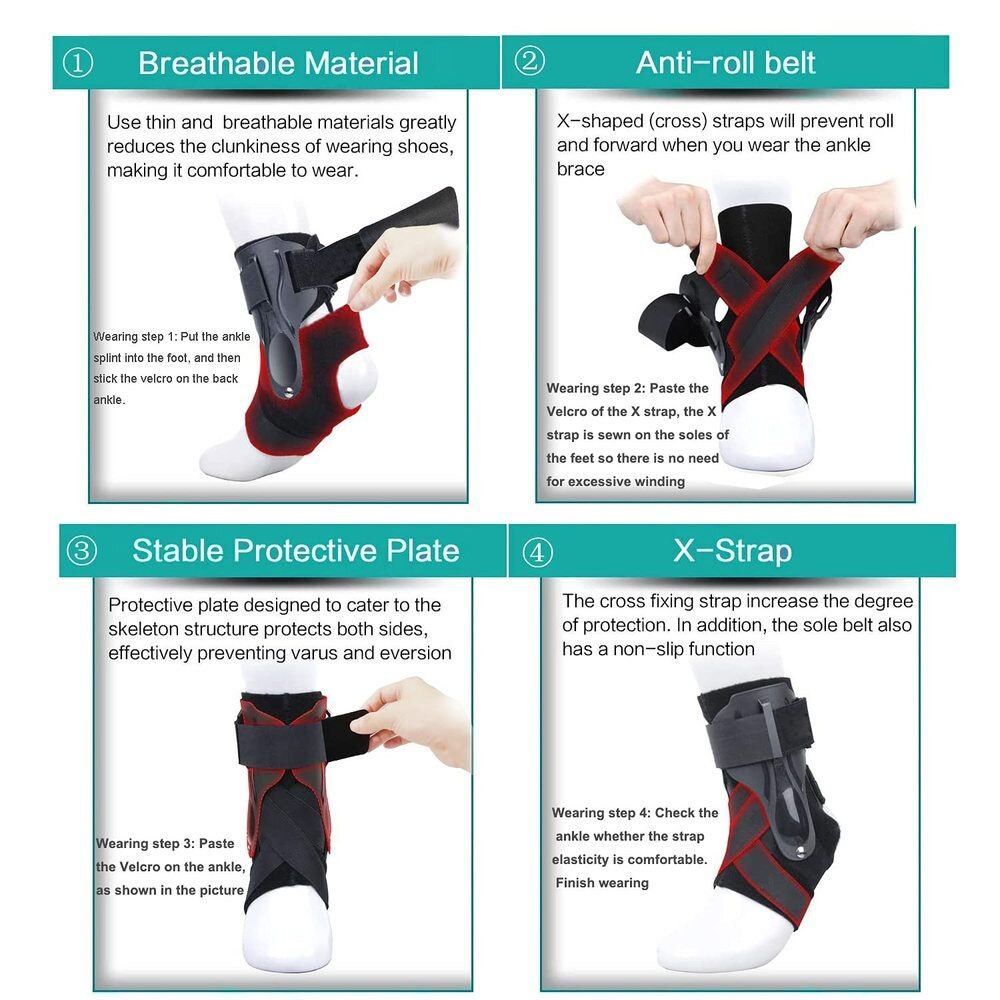 1PCS Ankle Sprained  Ankle Compression Support Joint Protector With Side Stabilizers For Sport Basketball Soccer Volleyball-Grey-1Pcs