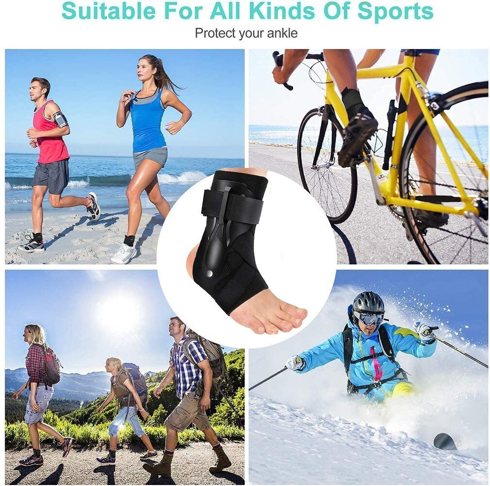 1PCS Ankle Sprained  Ankle Compression Support Joint Protector With Side Stabilizers For Sport Basketball Soccer Volleyball-Grey-1Pcs