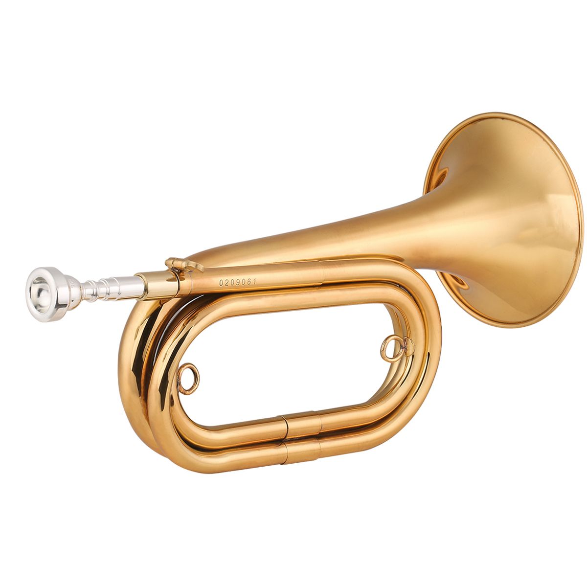 Brass Bugle Call Gold-Plated Trumpet Cavalry Horn With