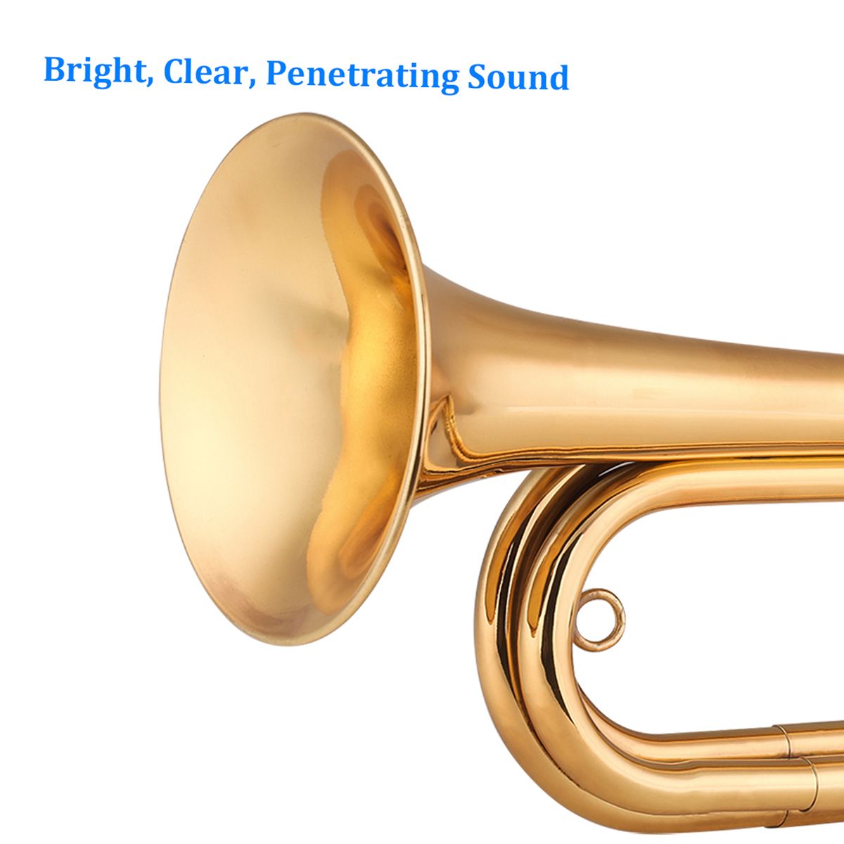 Brass Bugle Call Gold-Plated Trumpet Cavalry Horn With