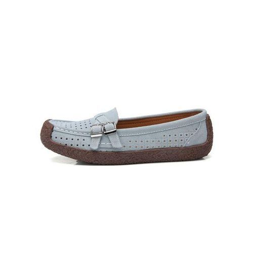 EUR Size 35-41 High Quality Flats Women Suede Leather Flats Shoes Handmade Comfort Loafers Grey