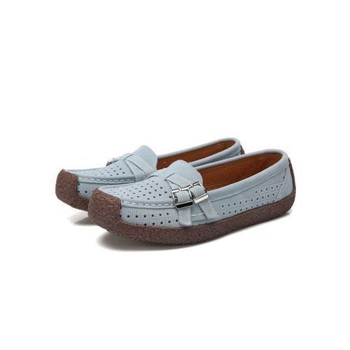 EUR Size 35-41 High Quality Flats Women Suede Leather Flats Shoes Handmade Comfort Loafers Grey