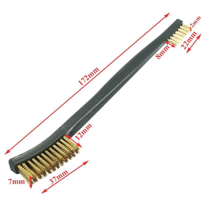 3Pcs Brush Kit Double End Steel Wire Brush Copper Wire Brush Nylon Brush