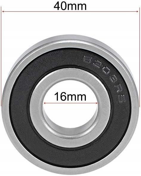 Deep-groove ball bearings 16 mm, ID 40 mm, OD 12 mm, sealed double bore in chrome-plated steel Z2
