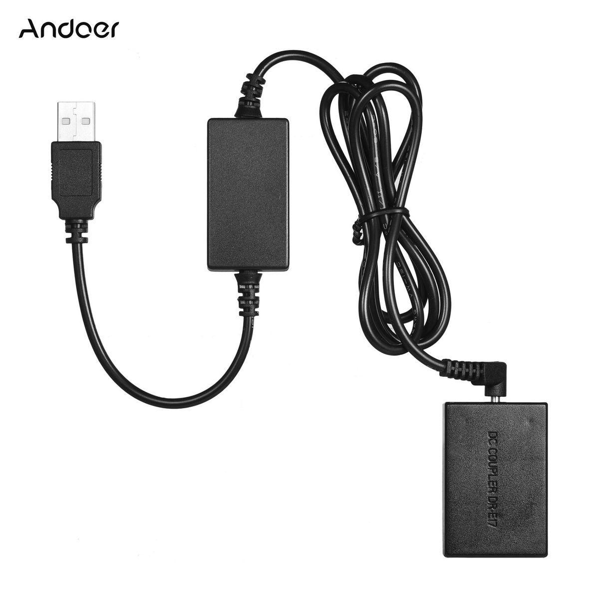Andoer 5V USB to LP-E17 Dummy Battery Pack DC Coupler Adapter Replacement for Canon EOS M3/M5/M6  Cameras