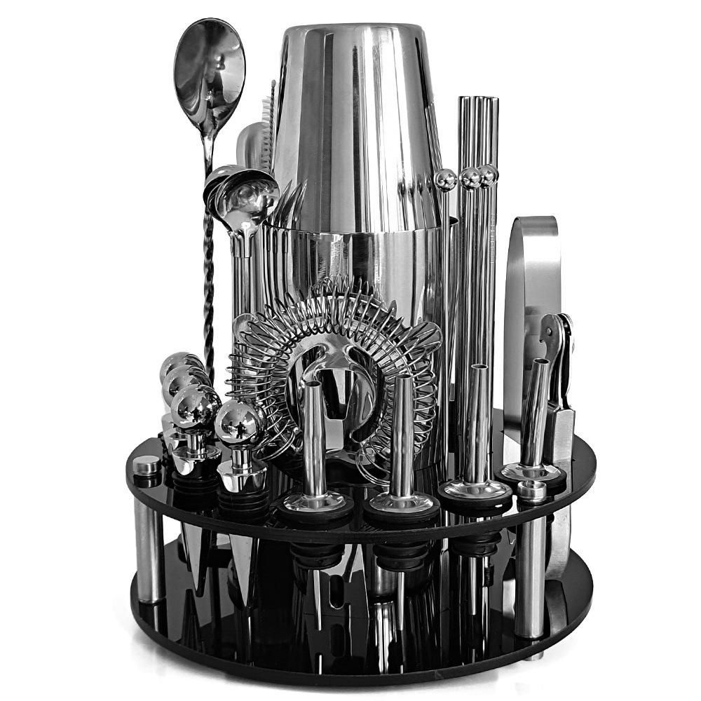 30pcs Bar Cocktail Set Boston Shaker Drink Making Kit Stainless Mixer Making Gift