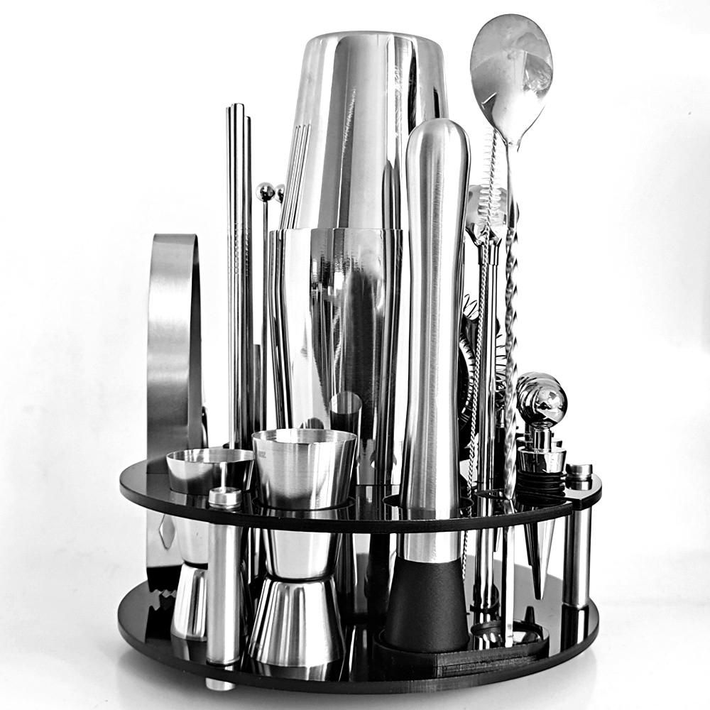 30pcs Bar Cocktail Set Boston Shaker Drink Making Kit Stainless Mixer Making Gift