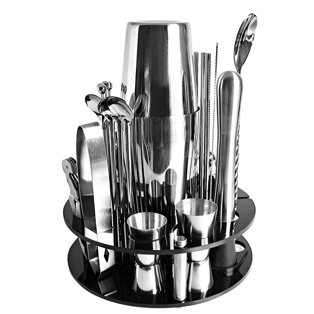 30pcs Bar Cocktail Set Boston Shaker Drink Making Kit Stainless Mixer Making Gift
