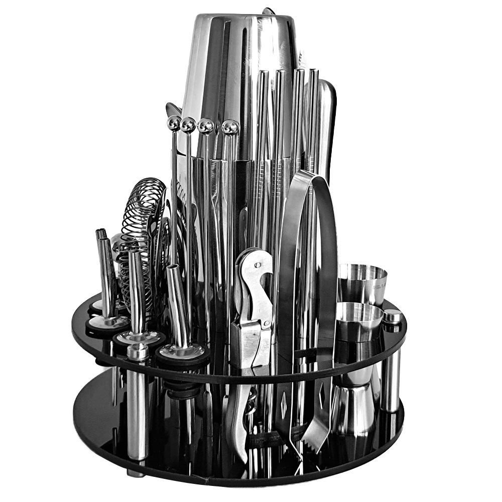 30pcs Bar Cocktail Set Boston Shaker Drink Making Kit Stainless Mixer Making Gift