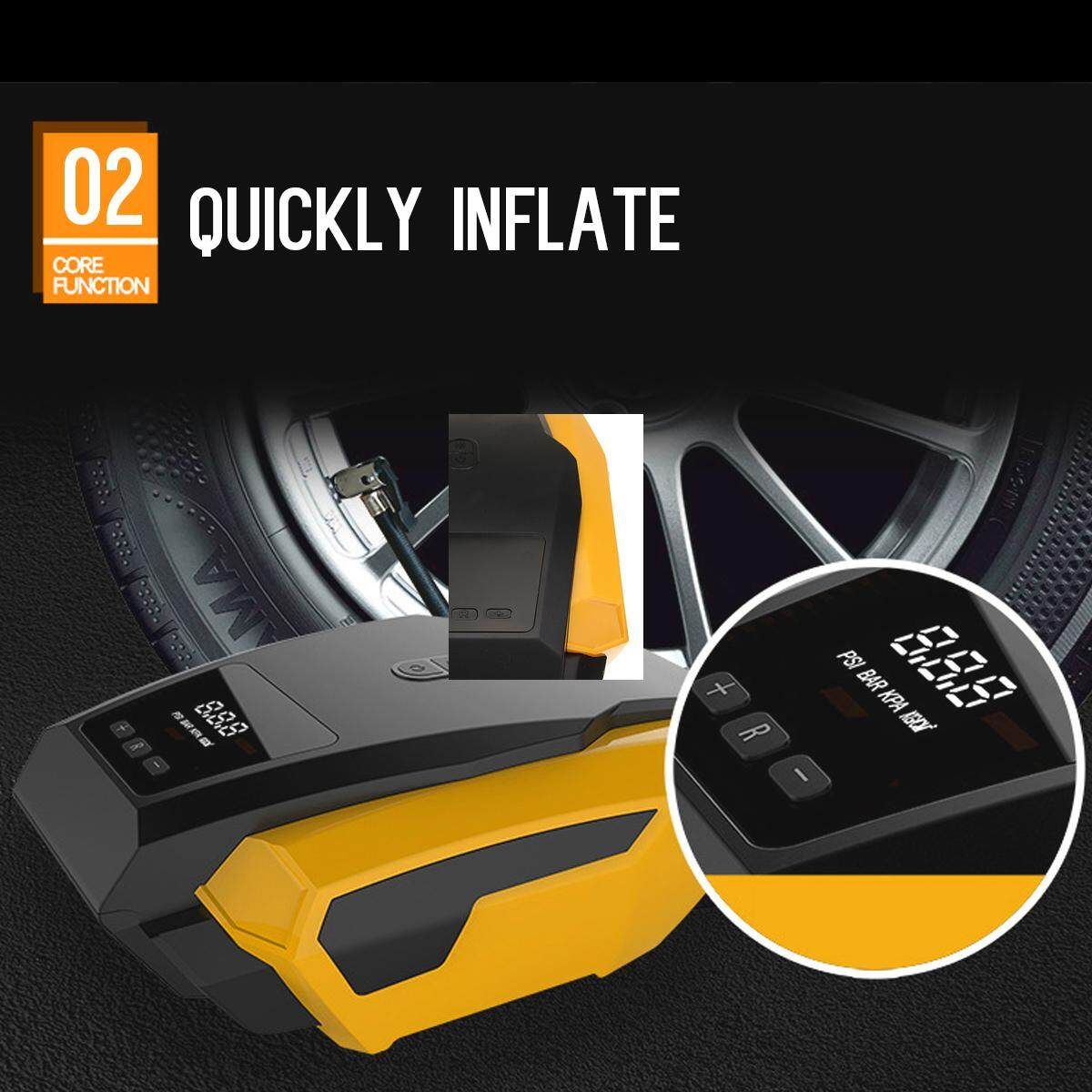 12V Double Cylinder Portable Car Air Compressor Digital Pump Inflator Tire Tyre